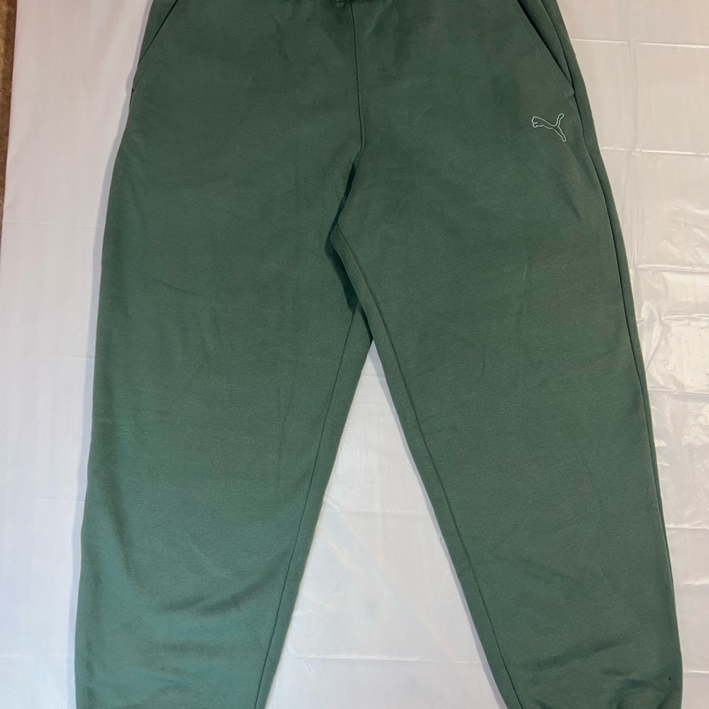 Puma Forest Green Joggers with Logo